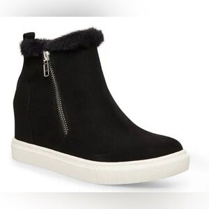Madden Girl Black Wedge Sneakers